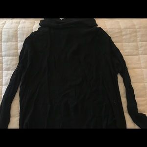 Free People Black Waffle Knit Turtleneck